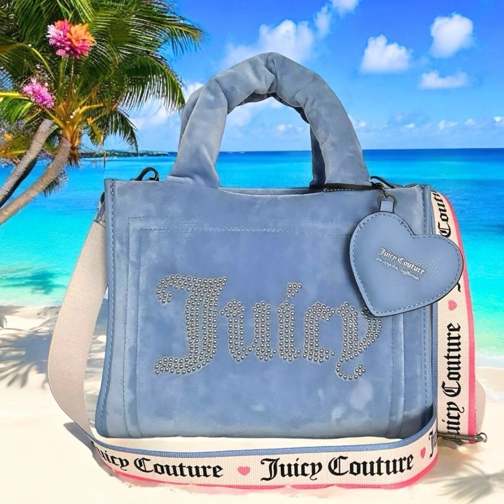 Juicy Couture Big Spender Slate Blue Mini Tote Bag NWT - Picture 3 of 11